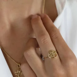 AAGAARD LIVETS TRÆ RING 8 KARAT GULD - 1800-G8-19