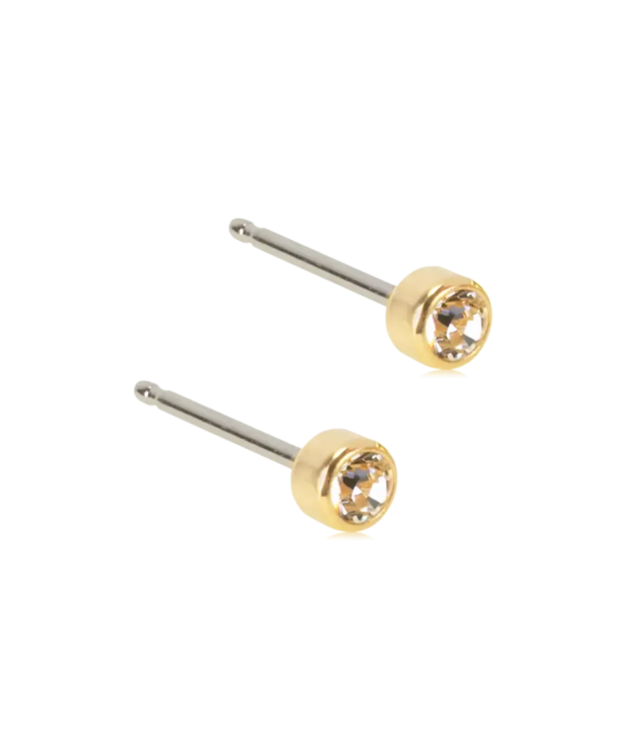 BLOMDAHL ØRERINGE TITANIUM BEZEL CRYSTAL - 15-1302-01