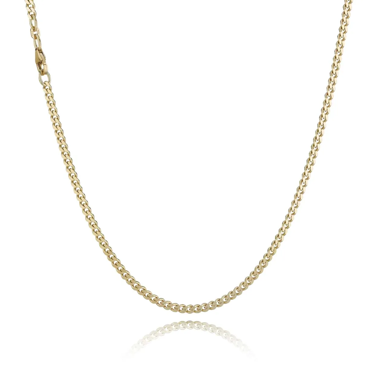 BNH HALSKÆDE PANSER FACET I 14 KARAT GULD 45 CM - P1407545C