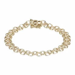 BNH X UDEN STAV ARMBÅND 14 KARAT GULD 6,5 MM BRED 18,5 CM - XU14080218K