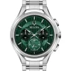 BULOVA CURV UR HERRE MED GRØN SKIVE - 96A297