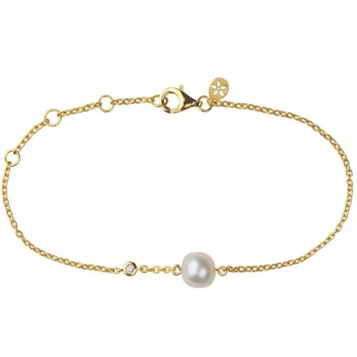 BYBIEHL COCO ARMBÅND FORGYLDT SØLV MED PERLE - 2-3301WP-GP