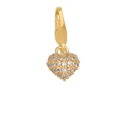 BYBIEHL MINI SPARKLE HEART CHARM METAL FORGYLDT - 7-5204A-GP-B