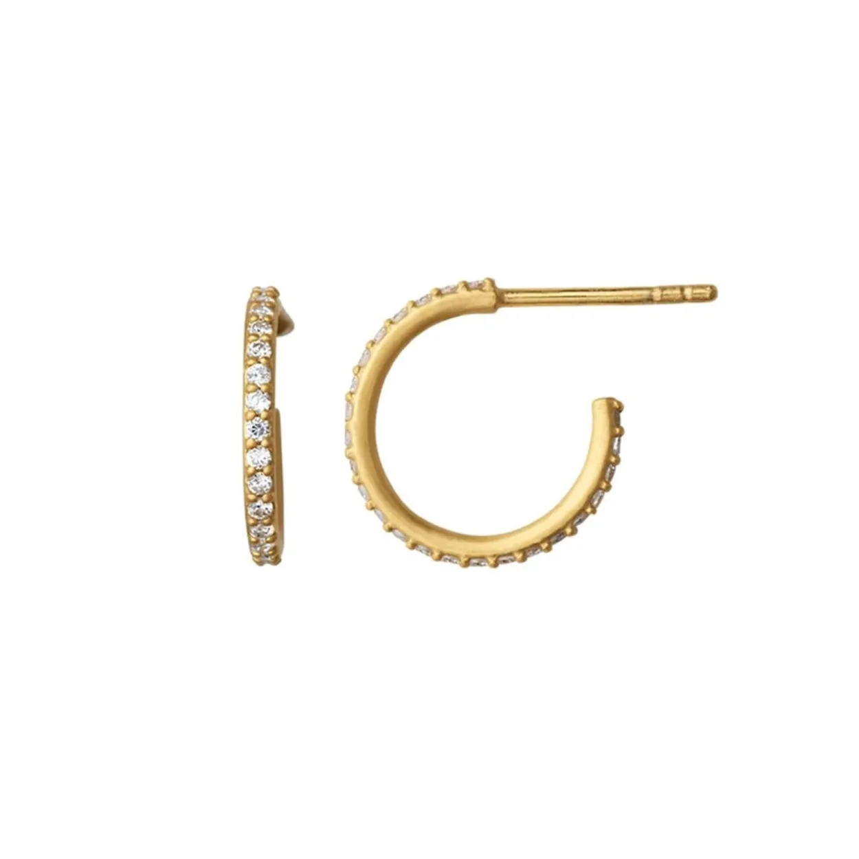 BYBIEHL MINI SPARKLE HOOP FORGYLDT SØLV MED ZIRKONIA - 4-029A-GP