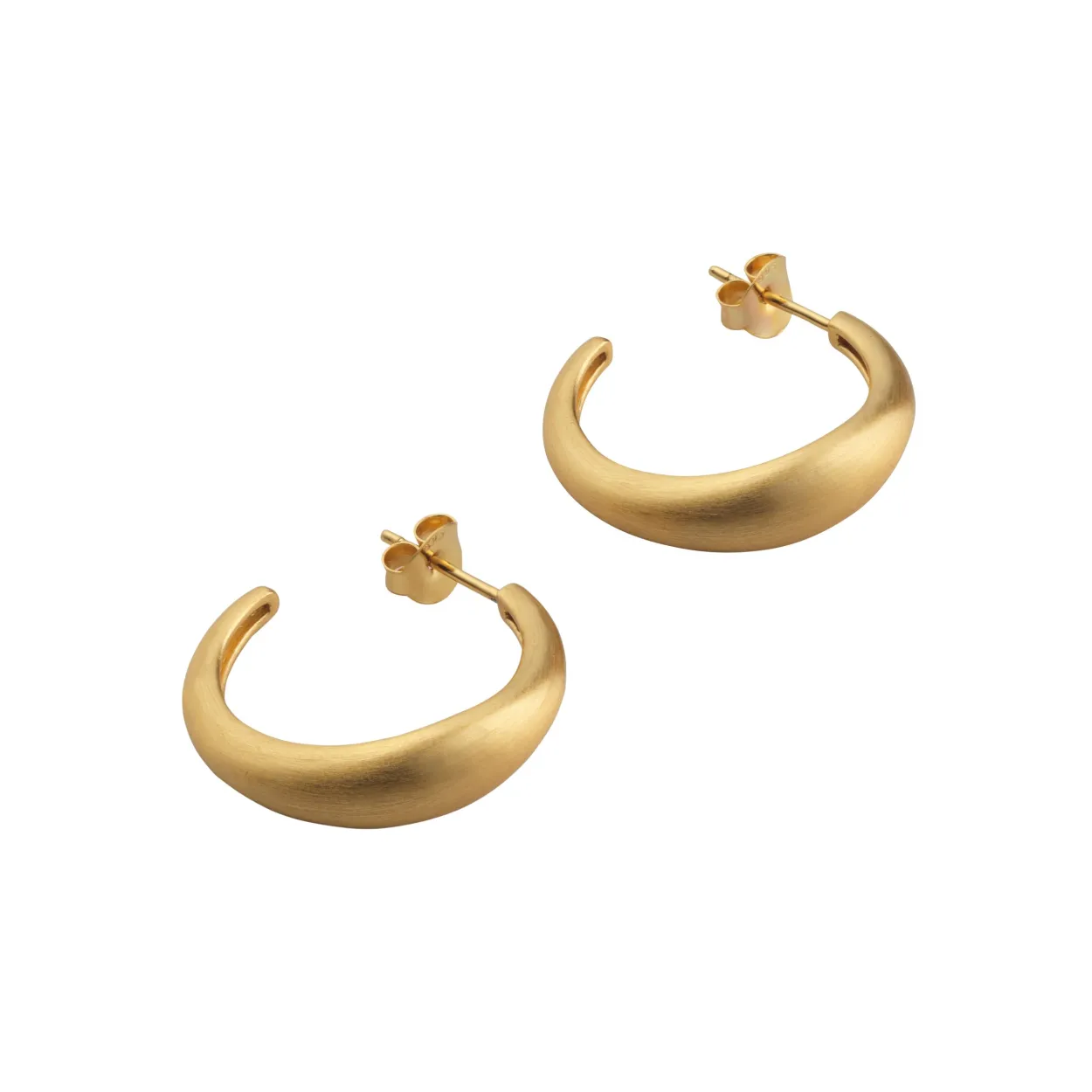BYBIEHL OCEAN FLOW HOOPS LARGE ØRERINGE SØLV FORGYLDT - 4-4203-GP
