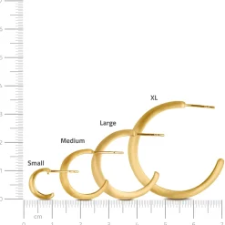 BYBIEHL OCEAN FLOW HOOPS MEDIUM ØRERINGE SØLV FORGYLDT - 4-4202-GP