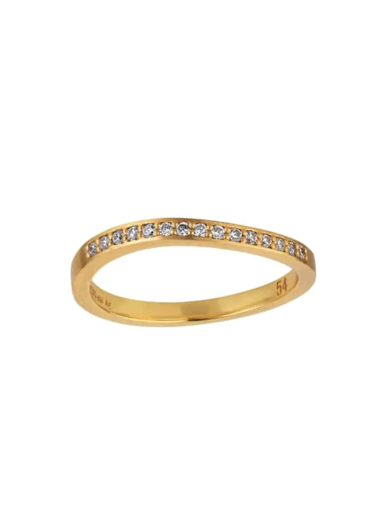 BYBIEHL OCEAN FLOW SPARKLE SØLV FORGYLDT RING MED ZIRKONIA - 5-4203A-GP