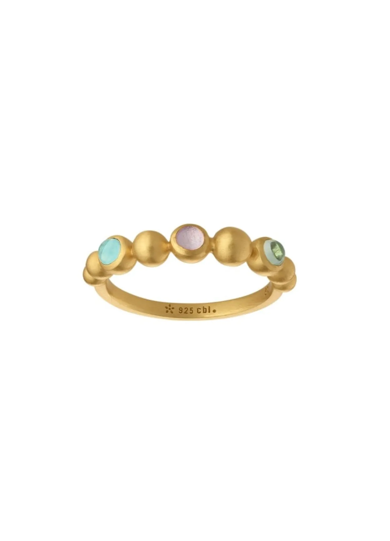 BYBIEHL PEBBLES BAND COLORS RING FORGYLDT SØLV RING - 5-3802M-GP