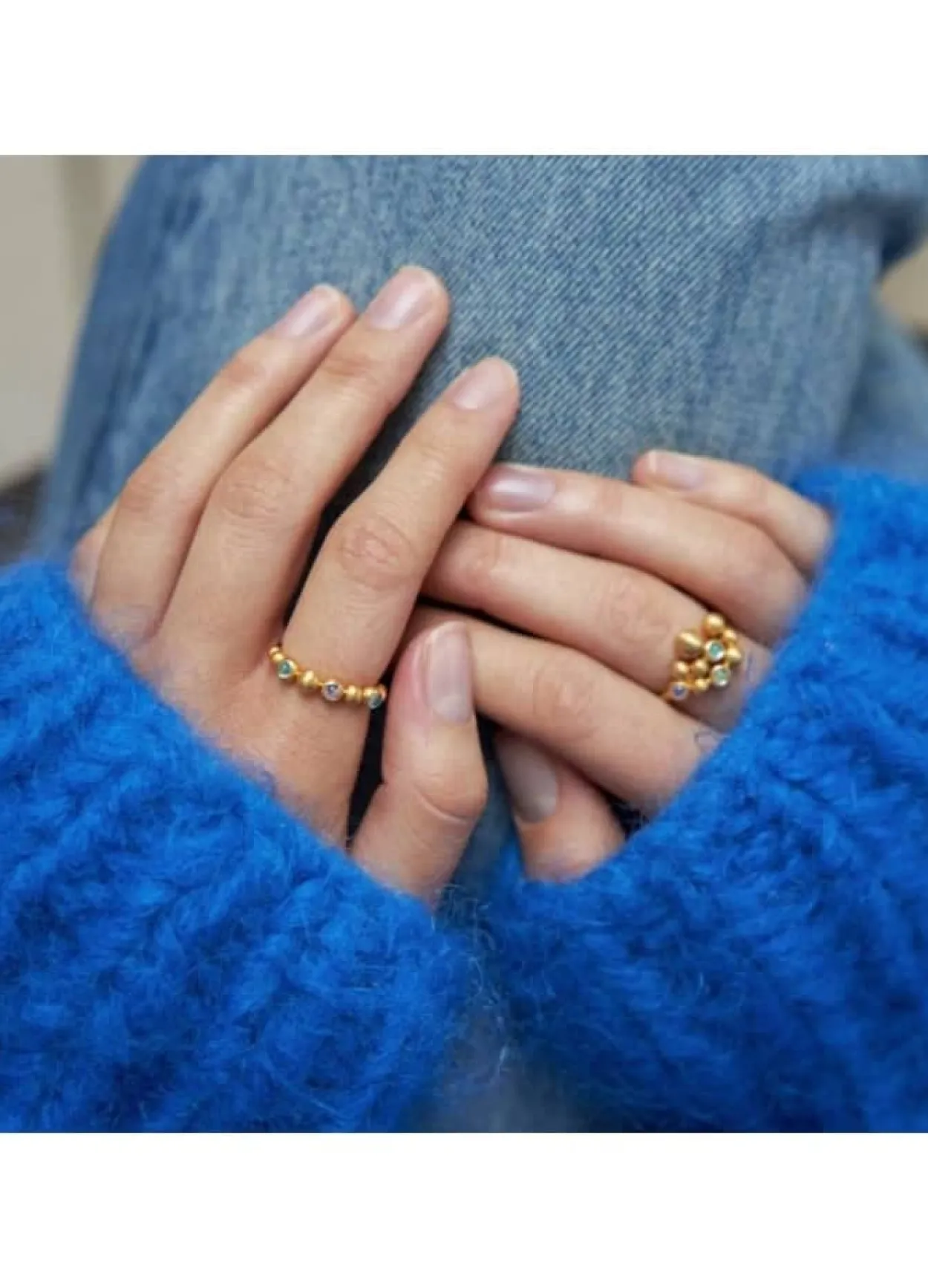 BYBIEHL PEBBLES BAND COLORS RING FORGYLDT SØLV RING - 5-3802M-GP