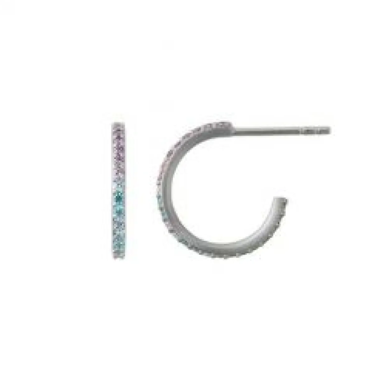 BYBIEHL SØLV ØRERINGE SPARKLE HOOPS MINI PASTELS - 4-029PA-R