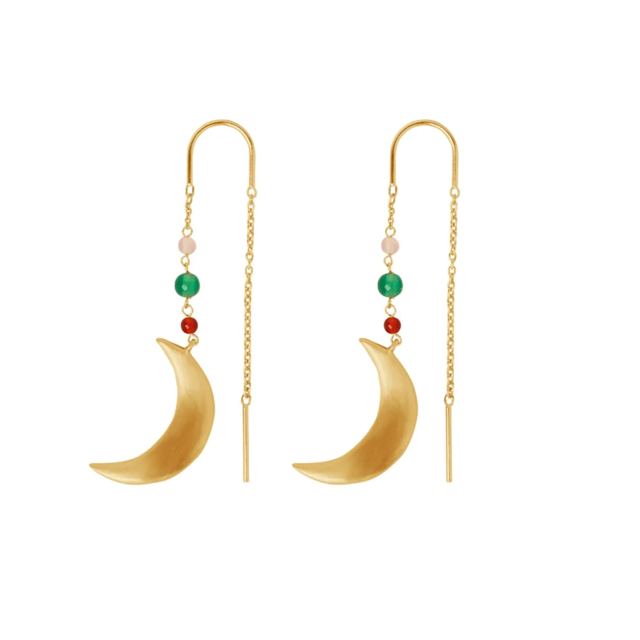 BYBIEHL SUMMER MOON ØRERINGE METALBLANDING MED FARVEDE STEN - 4-5302M-GP