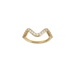 BYBIEHL WAVE SPARKLE RING FORGYLDT SØLV MED STEN - 5-3701A-GP