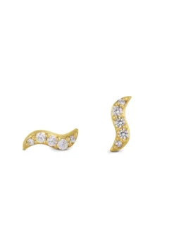 BYBIEHL WAVE STUDS SPARKLE - 4-4025A-GP