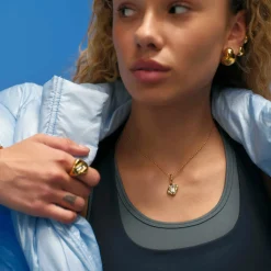 CAMILLE BRINCH BASIC PUFFER CHAIN I FORGYLDT SØLV PÅ 37-39 CM - BPUC-FG-M