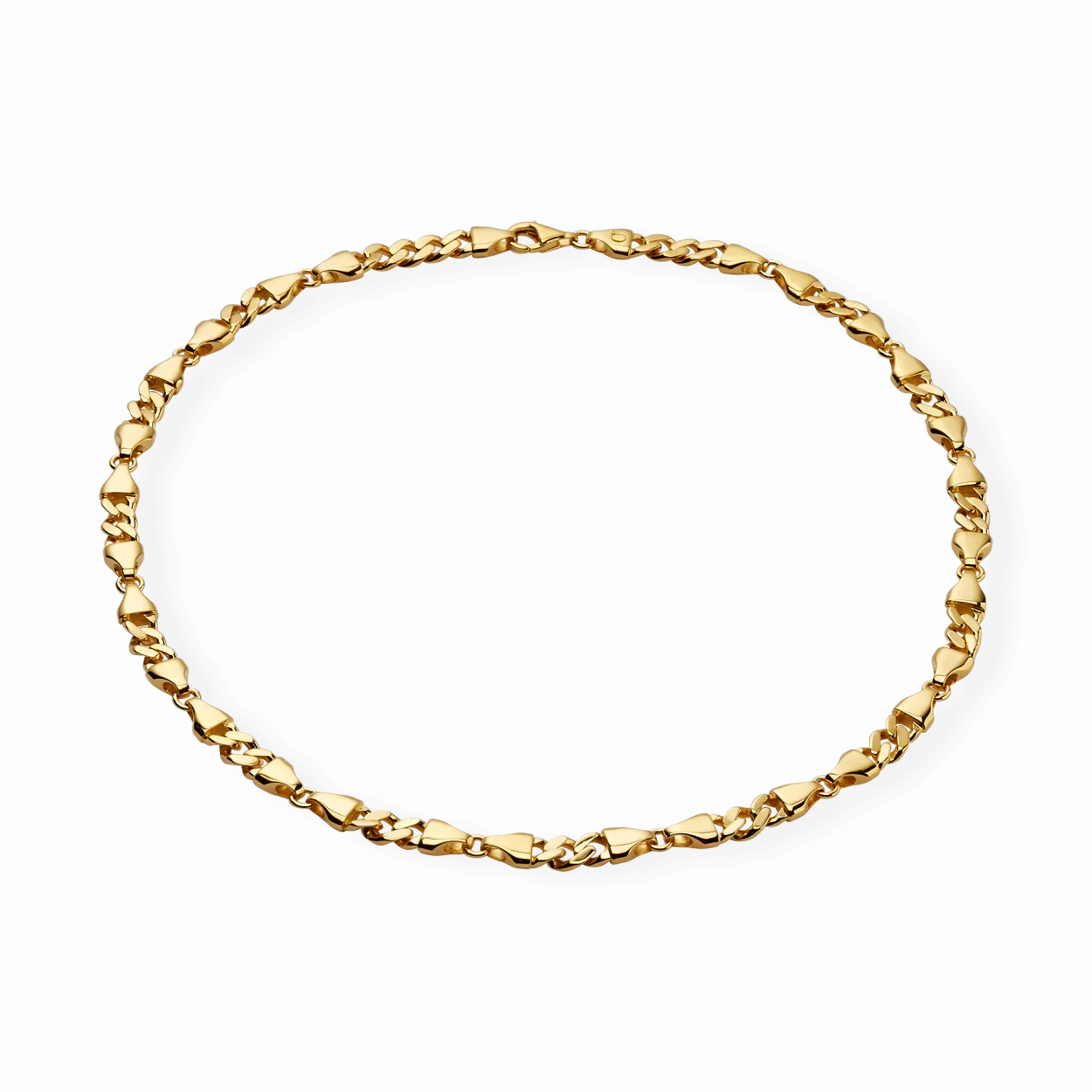CAMILLE BRINCH CHOKER MELLEMSTOR HALSKÆDE I FORGYLDT SØLV 45 CM - MCBC-FG-45