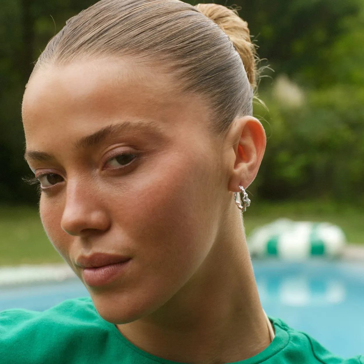 CAMILLE BRINCH CONTRAST FUSION HOOPS ØRERINGE SØLV - COFH