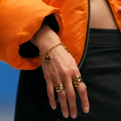 CAMILLE BRINCH LINK PUFFER ARMBÅND FORGYLDT SØLV - LPUB-FG-19