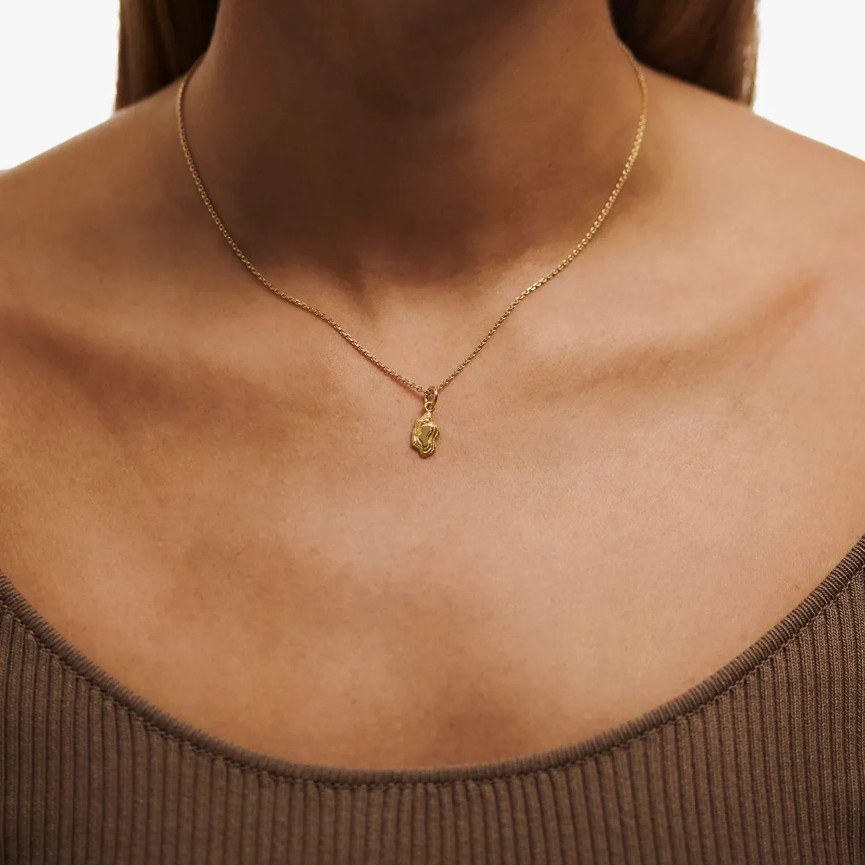 CAMILLE BRINCH NUGGET LAYERS MINI HALSKÆDE FORGYLDT SØLV - MNLAH-FG-K