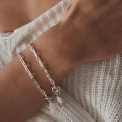 CAMILLE BRINCH NUGGET LAYERS T-LOCK ARMBÅND SØLV - NLATA-18