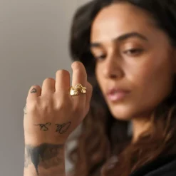 CAMILLE BRINCH OPEN REBEL RING FORGYLDT SØLV - ORR-FG