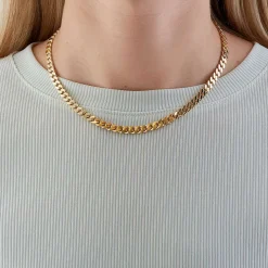 CAMILLE BRINCH PANZER CHOKER MEDIUM HALSKÆDE FORGYLDT SØLV 42 CM - MPC-FG-42