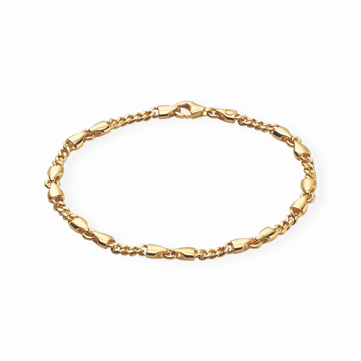 CAMILLE BRINCH SMALL CB BRACELET SØLV FORGYLDT ARMBÅND 18 CM - LCBA-FG-18