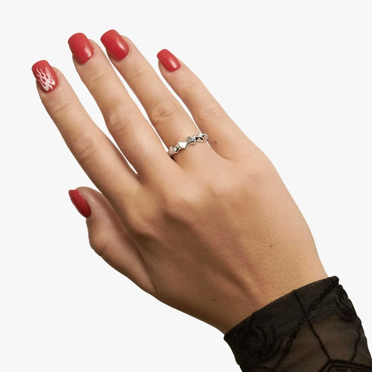 CAMILLE BRINCH SMALL PHOENIX FLAMES RING I SØLV - SPFLR