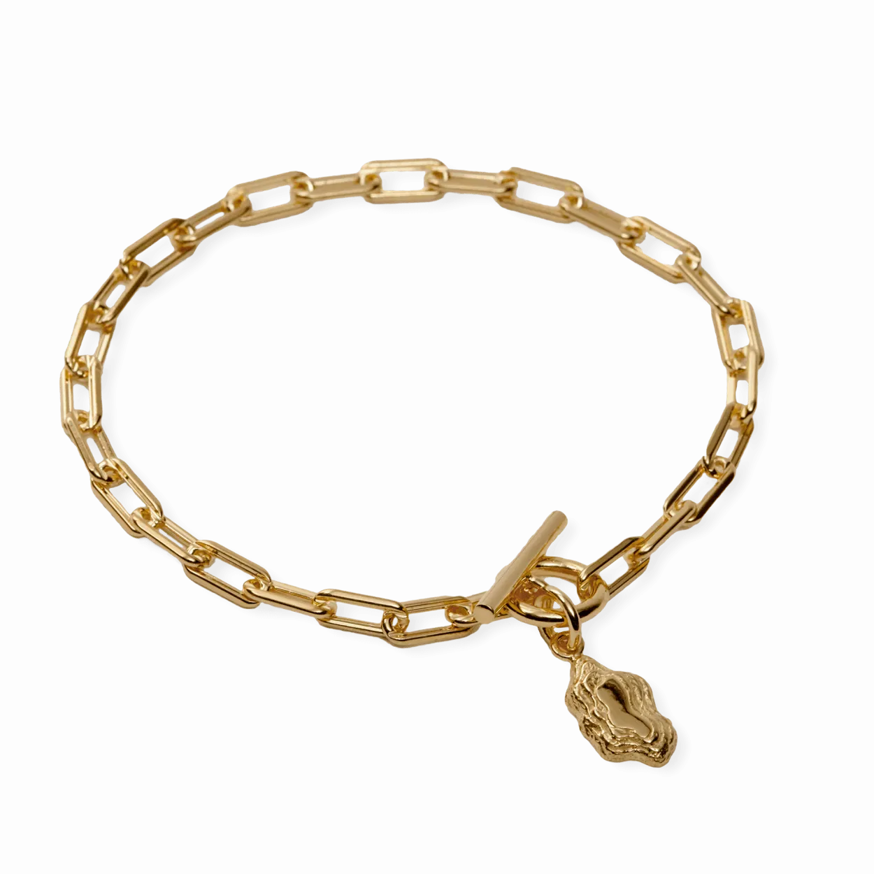 Camille Brinchs Nugget Layers T-Lock armbånd i forgyldt sølv