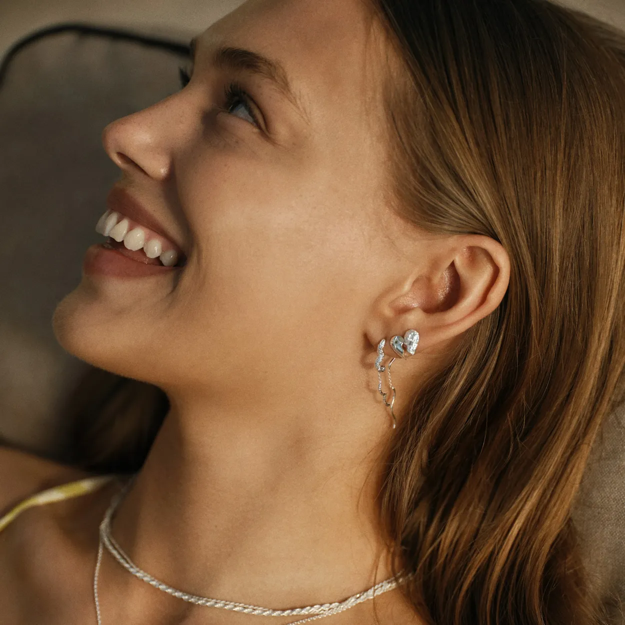 CAMILLE BRINCH SPARKLY BFF ØRESTIK I SØLV - SPBE