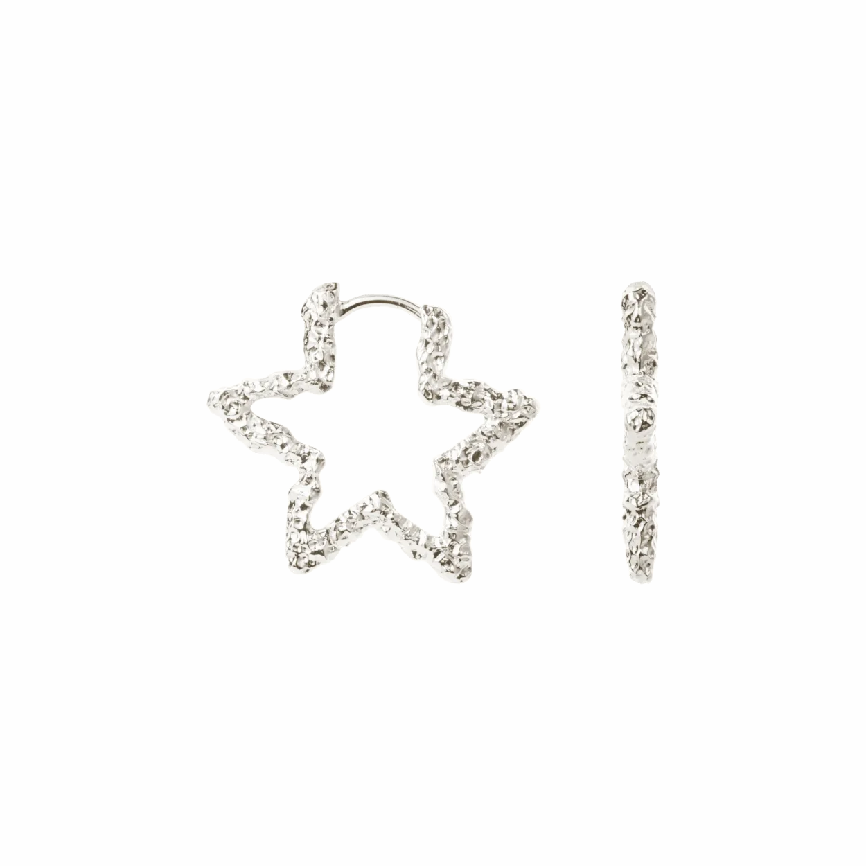 CAMILLE BRINCH STAR SPARKLY HOOPS ØRERINGE I SØLV - STSPH