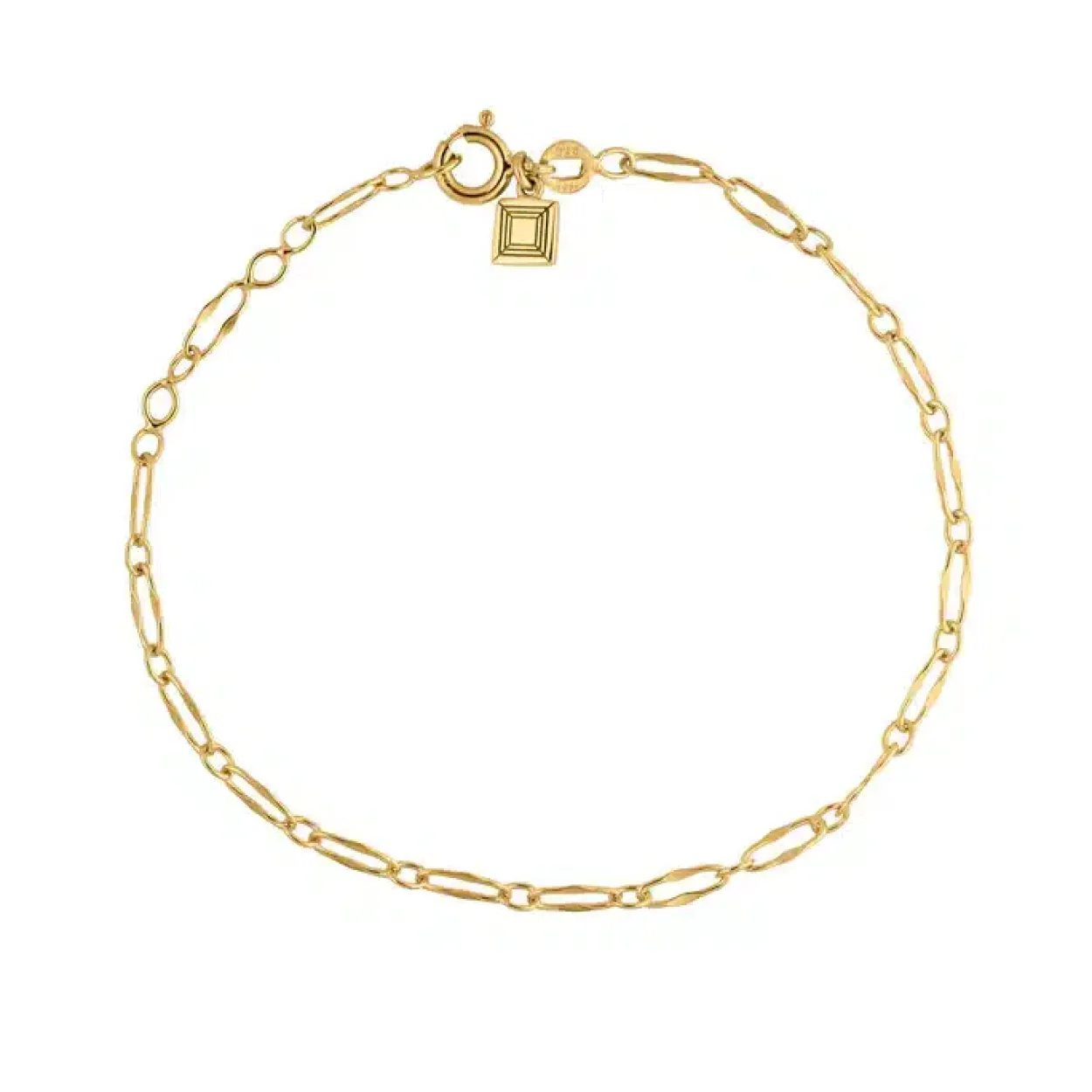 CARRÉ ARMBÅND SØLV FORGYLDT LINK - FB 4328 16+1,5+1,5CM