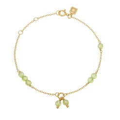 CARRE` SØLV FORGYLDT ARMBÅND MED PERIDOT - FB 4364 PE 16+1,5+1,5CM