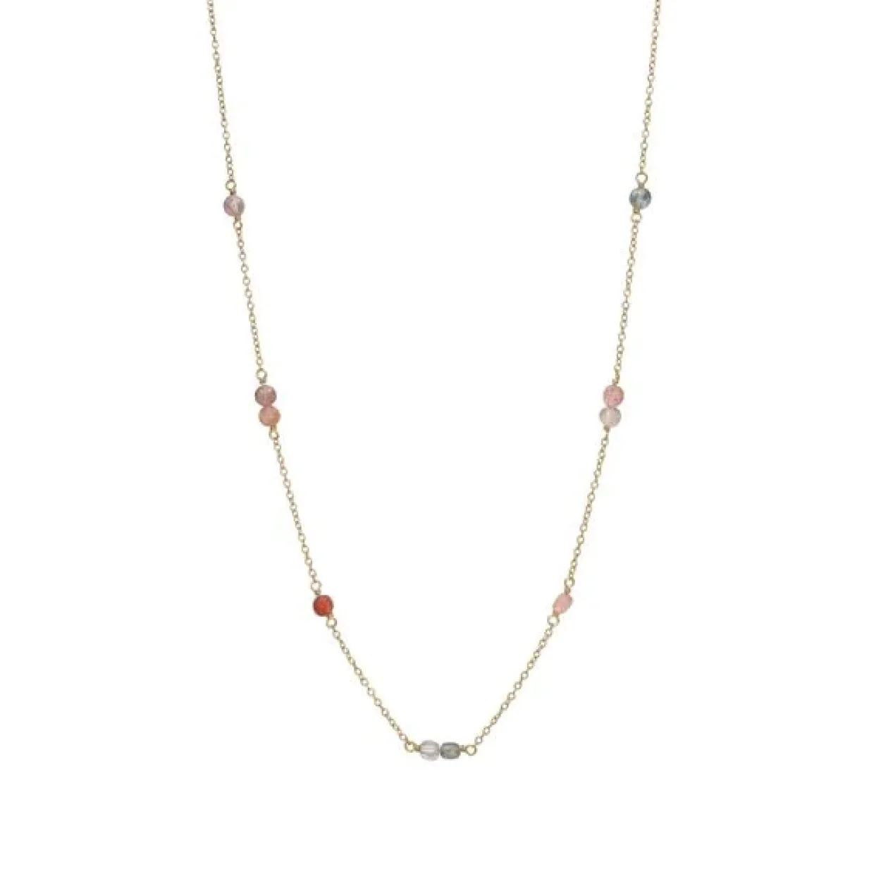 CARRÉ GEM CANDY HALSKÆDE SØLV FORGYLDT MED SPINEL - FC 4339 RS 38+2,5+2,5