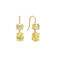 CARRÉ GEM CANDY ØRERINGE SØLV FORGYLDT LEMON KVARTS - FH 4376 LQLQ