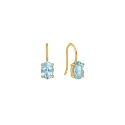 CARRÉ GEM CANDY ØRERINGE SØLV FORGYLDTE BLÅ TOPAS - FH 4371 BT