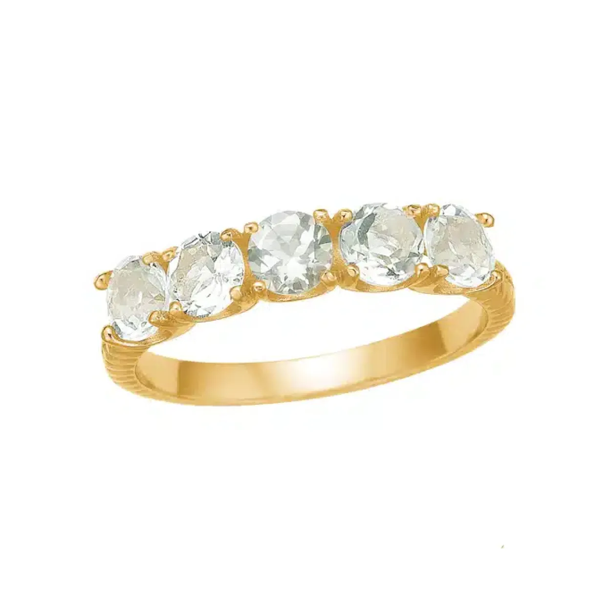 CARRÉ REEF SØLV FORGYLDT RING MED PRASIOLIT - FR 4450 PRS