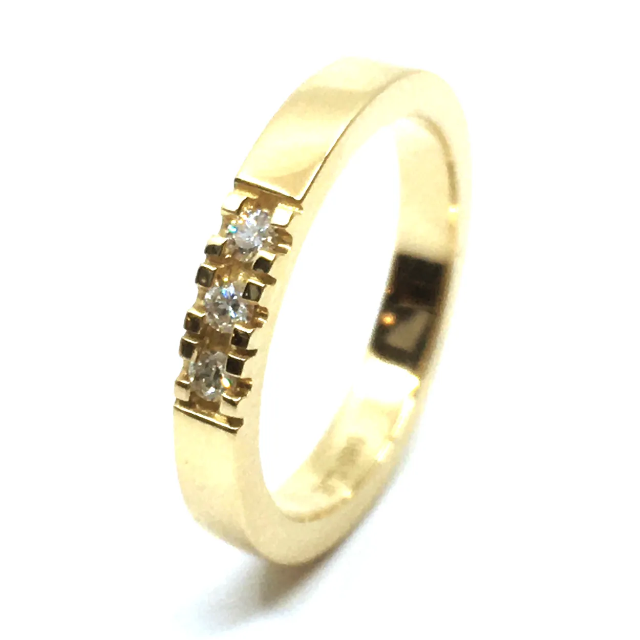 CHRISTOFFERSEN JEWELLERY ALLIANCE RING 14 KARAT GULD MED 3 BRILLANTER - 5000915