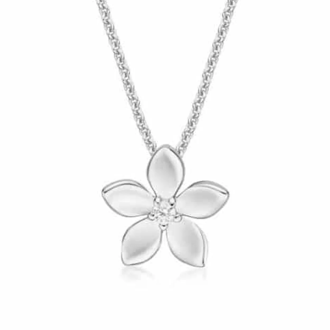 CHRISTOFFERSEN JEWELLERY HALSKÆDE SØLV MED BLOMST - 4070770