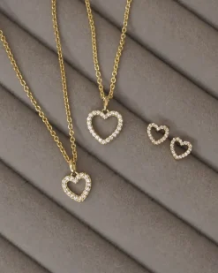 CHRISTOFFERSEN JEWELLERY HJERTE VEDHÆNG 8 KARAT GULD MED ZIRKONIA - 4571281-3