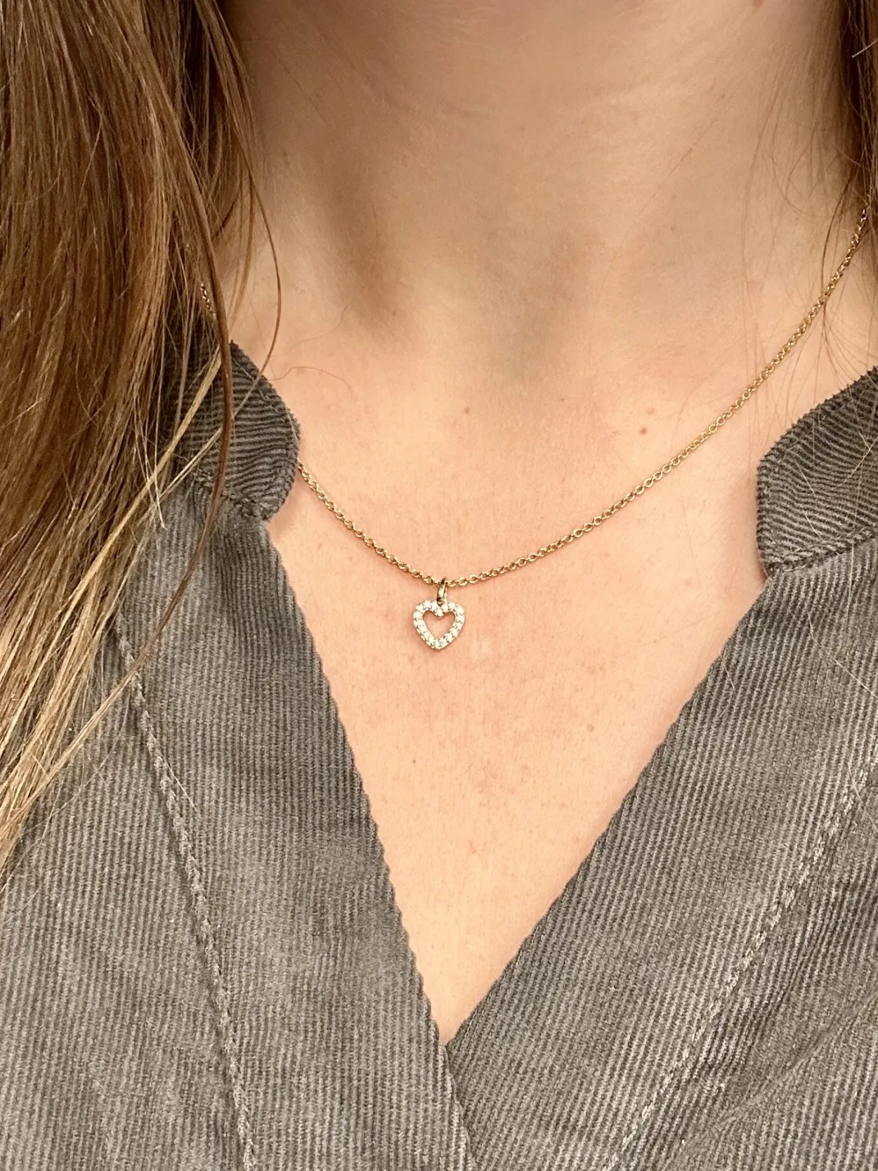 CHRISTOFFERSEN JEWELLERY HJERTE VEDHÆNG 8 KARAT GULD MED ZIRKONIA - 4571281-3