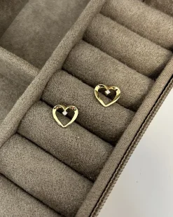 CHRISTOFFERSEN JEWELLERY HJERTE ØRESTIKKER 14 KARAT GULD MED 0,024 CARAT BRILLANTER – 3000864