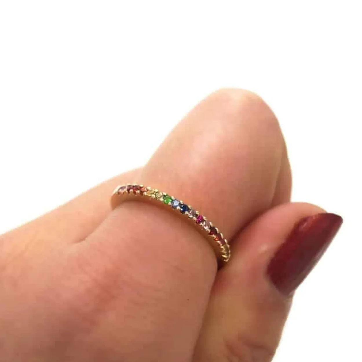 CHRISTOFFERSEN JEWELLERY RAINBOW RING 8 KARAT GULD - 5001962-3