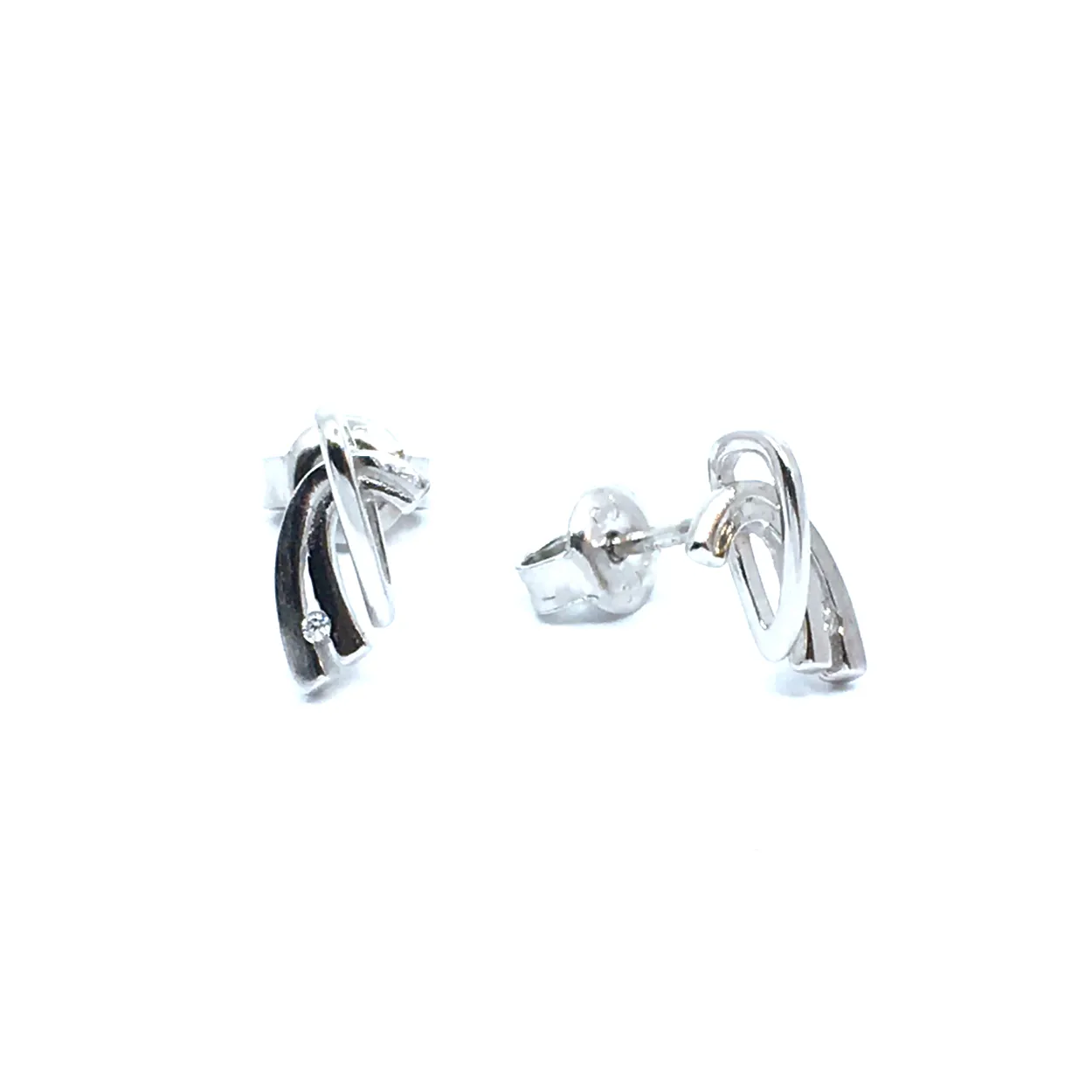 CHRISTOFFERSEN JEWELLERY ØRERINGE PÅ STIK I SØLV MED STEN - 3010806