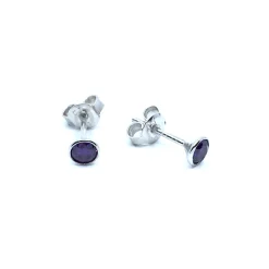 CHRISTOFFERSEN JEWELLERY ØRERINGE MED LILLA STEN 5 MM - 3010379-7