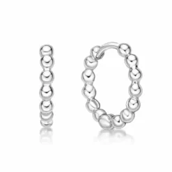 CHRISTOFFERSEN JEWELLERY ØRERINGE CREOL SØLV MED KNÆK KUGLER - 3710571