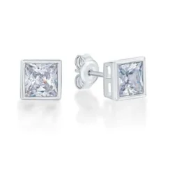 CHRISTOFFERSEN JEWELLERY ØRERINGE SØLV MED FIRKANTET ZIRKONIA - 3010175
