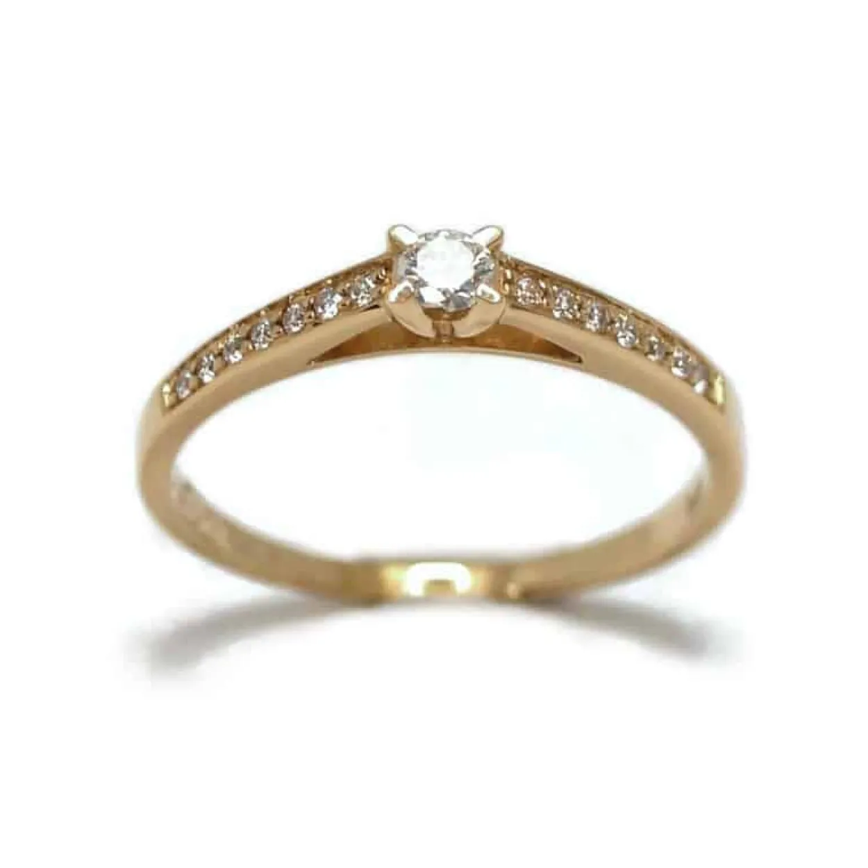 CHRISTOFFERSEN JEWELLERY RING 14 KARAT GULD MED 0,17 CARAT BRILLANTER - 5001036
