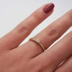 CHRISTOFFERSEN JEWELLERY RING 14 KARAT GULD MED 0,17 CARAT BRILLANTER - 5001036