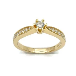 CHRISTOFFERSEN JEWELLERY RING 14 KARAT GULD MED BRILLANTER - 5000892