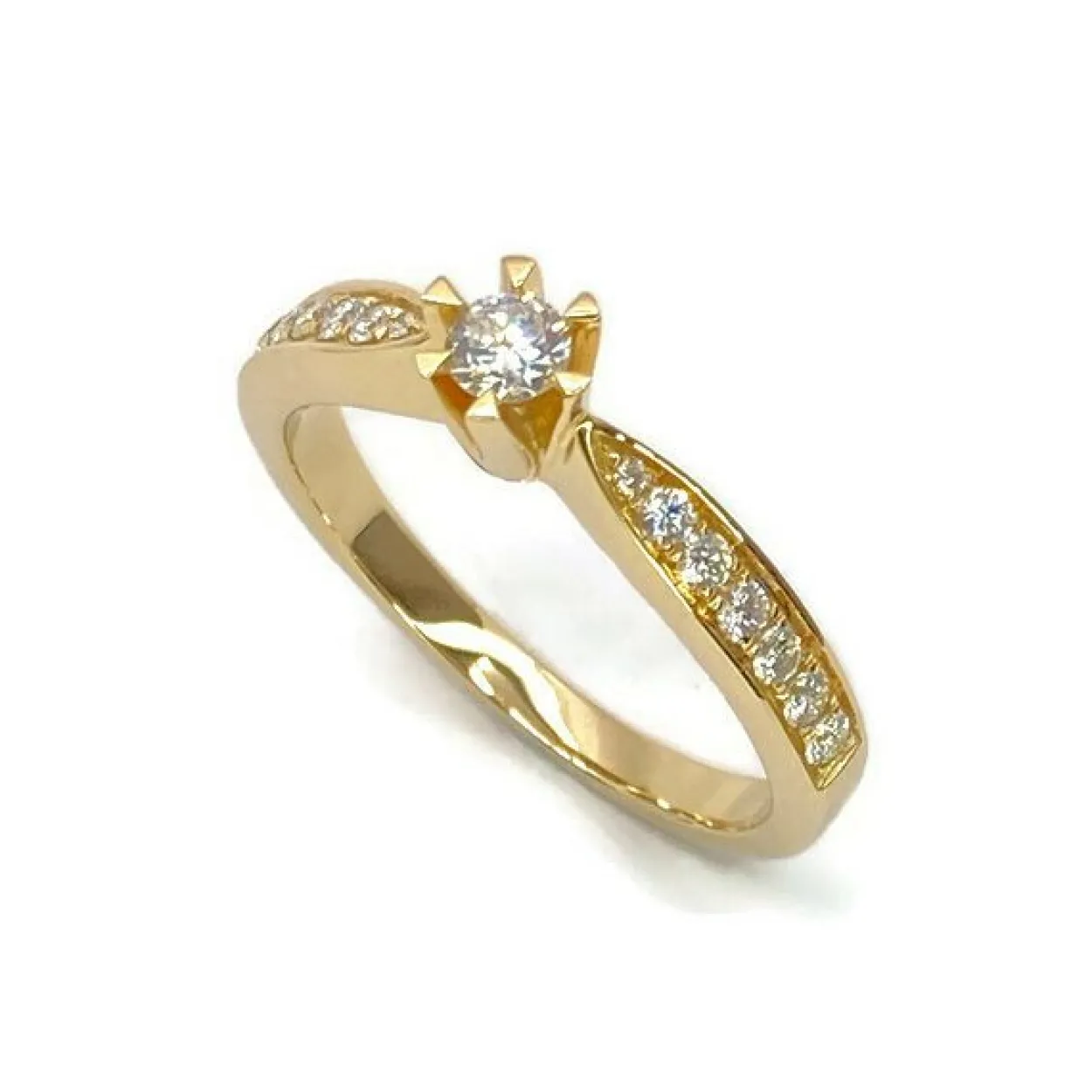 CHRISTOFFERSEN JEWELLERY RING 14 KARAT GULD MED BRILLANTER - 5000892
